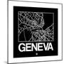 Black Map of Geneva-NaxArt-Mounted Premium Giclee Print