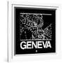 Black Map of Geneva-NaxArt-Framed Art Print