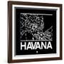 Black Map of Havana-NaxArt-Framed Art Print