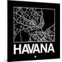 Black Map of Havana-NaxArt-Mounted Art Print