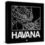 Black Map of Havana-NaxArt-Stretched Canvas