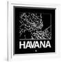 Black Map of Havana-NaxArt-Framed Art Print