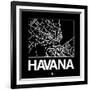 Black Map of Havana-NaxArt-Framed Art Print