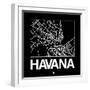Black Map of Havana-NaxArt-Framed Art Print