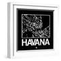 Black Map of Havana-NaxArt-Framed Art Print