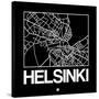 Black Map of Helsinki-NaxArt-Stretched Canvas