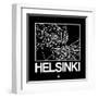 Black Map of Helsinki-NaxArt-Framed Art Print