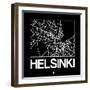 Black Map of Helsinki-NaxArt-Framed Art Print