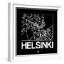 Black Map of Helsinki-NaxArt-Framed Art Print