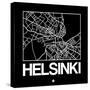 Black Map of Helsinki-NaxArt-Stretched Canvas