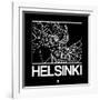 Black Map of Helsinki-NaxArt-Framed Art Print