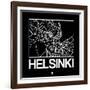 Black Map of Helsinki-NaxArt-Framed Art Print