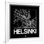 Black Map of Helsinki-NaxArt-Framed Art Print