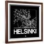 Black Map of Helsinki-NaxArt-Framed Art Print