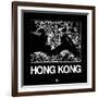 Black Map of Hong Kong-NaxArt-Framed Art Print