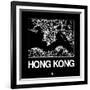 Black Map of Hong Kong-NaxArt-Framed Art Print