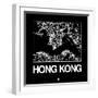 Black Map of Hong Kong-NaxArt-Framed Art Print