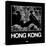 Black Map of Hong Kong-NaxArt-Stretched Canvas