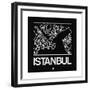 Black Map of Istanbul-NaxArt-Framed Premium Giclee Print