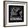 Black Map of Istanbul-NaxArt-Framed Premium Giclee Print