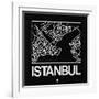 Black Map of Istanbul-NaxArt-Framed Art Print