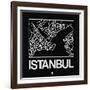 Black Map of Istanbul-NaxArt-Framed Art Print