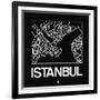 Black Map of Istanbul-NaxArt-Framed Art Print