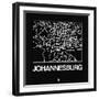 Black Map of Johannesburg-NaxArt-Framed Art Print