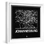 Black Map of Johannesburg-NaxArt-Framed Art Print