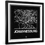 Black Map of Johannesburg-NaxArt-Framed Art Print