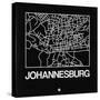 Black Map of Johannesburg-NaxArt-Stretched Canvas