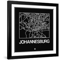 Black Map of Johannesburg-NaxArt-Framed Art Print