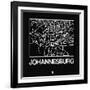 Black Map of Johannesburg-NaxArt-Framed Art Print