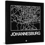 Black Map of Johannesburg-NaxArt-Stretched Canvas