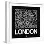 Black Map of London-NaxArt-Framed Premium Giclee Print