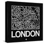 Black Map of London-NaxArt-Stretched Canvas