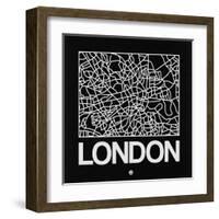 Black Map of London-NaxArt-Framed Art Print