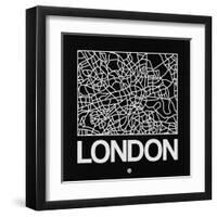 Black Map of London-NaxArt-Framed Art Print