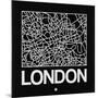 Black Map of London-NaxArt-Mounted Art Print