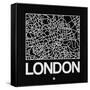 Black Map of London-NaxArt-Framed Stretched Canvas