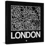 Black Map of London-NaxArt-Stretched Canvas