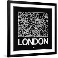 Black Map of London-NaxArt-Framed Art Print