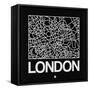 Black Map of London-NaxArt-Framed Stretched Canvas