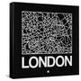 Black Map of London-NaxArt-Framed Stretched Canvas