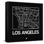 Black Map of Los Angeles-NaxArt-Framed Stretched Canvas