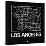 Black Map of Los Angeles-NaxArt-Stretched Canvas