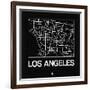 Black Map of Los Angeles-NaxArt-Framed Art Print