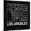 Black Map of Los Angeles-NaxArt-Mounted Art Print