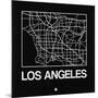 Black Map of Los Angeles-NaxArt-Mounted Art Print