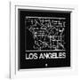 Black Map of Los Angeles-NaxArt-Framed Art Print